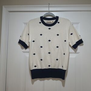 Troy Sport Wool Blend Navy & Cream Sweater Size XL